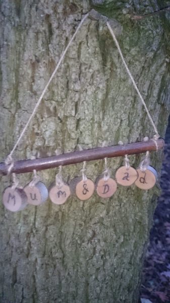 Home made mum and dad sign