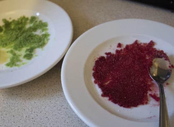 Coloured sugar for reindeer food