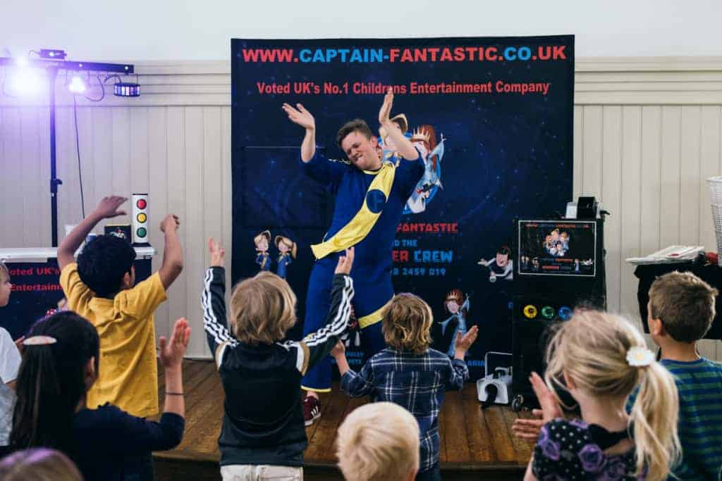 Super hero leading the party
